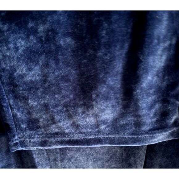 Cowl Neck LS Soft Velour Deep Blue Woman's Size L Lounge Set #C - Picture 8 of 8
